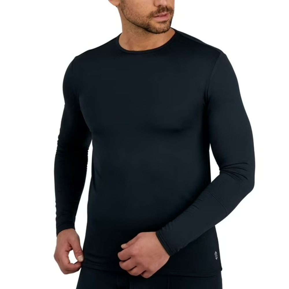 Free Country Mens 2-Pack Microtech Heat Base Layer Top Size S Black